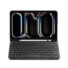 For iPad Pro 11 2024 A13B Lambskin Texture Bluetooth Touch Keyboard Leather Tablet Case with Pen Slot(Black) - 2