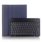 For iPad Pro 11 2024 A13B Lambskin Texture Bluetooth Touch Keyboard Leather Tablet Case with Pen Slot(Dark Blue) - 1