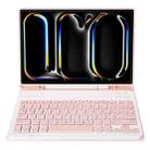 For iPad Pro 11 2024 A13B Lambskin Texture Bluetooth Touch Keyboard Leather Tablet Case with Pen Slot(Pink) - 3
