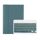 For iPad Pro 11 2024 A13B Lambskin Texture Bluetooth Touch Keyboard Leather Tablet Case with Pen Slot(Dark Green) - 2