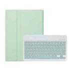 For iPad Pro 11 2024 A13B Lambskin Texture Bluetooth Touch Keyboard Leather Tablet Case with Pen Slot(Light Green) - 2