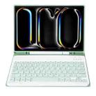 For iPad Pro 11 2024 A13B Lambskin Texture Bluetooth Touch Keyboard Leather Tablet Case with Pen Slot(Light Green) - 3