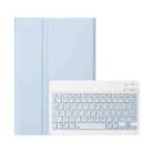 For iPad Pro 11 2024 A13B Lambskin Texture Bluetooth Touch Keyboard Leather Tablet Case with Pen Slot(Light Blue) - 2