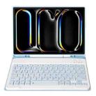 For iPad Pro 11 2024 A13B Lambskin Texture Bluetooth Touch Keyboard Leather Tablet Case with Pen Slot(Light Blue) - 3