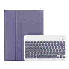 For iPad Pro 11 2024 A13B Lambskin Texture Bluetooth Touch Keyboard Leather Tablet Case with Pen Slot(Purple) - 2