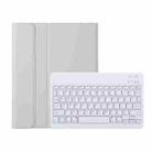 For iPad Pro 11 2024 A13B Lambskin Texture Bluetooth Touch Keyboard Leather Tablet Case with Pen Slot(Grey) - 2