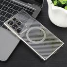 For Samsung Galaxy S24 Ultra 5G 6D Plated Carbon Fiber Clear Magsafe PC Phone Case(Titanium Grey) - 2