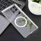 For Samsung Galaxy S23 Ultra 5G 6D Plated Carbon Fiber Clear Magsafe PC Phone Case(Starlight Silver) - 3
