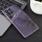 For Samsung Galaxy S23 Ultra 5G 6D Plated Carbon Fiber Clear Magsafe PC Phone Case(Aurora Purple) - 2