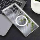 For Samsung Galaxy S23 Ultra 5G 6D Plated Carbon Fiber Clear Magsafe PC Phone Case(Titanium Grey) - 3