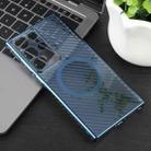 For Samsung Galaxy S22 Ultra 5G 6D Plated Carbon Fiber Clear Magsafe PC Phone Case(Dream Blue) - 2