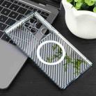 For Samsung Galaxy S22 Ultra 5G 6D Plated Carbon Fiber Clear Magsafe PC Phone Case(Dream Blue) - 3