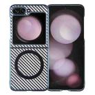 For Samsung Galaxy Z Flip6 6D Plated Carbon Fiber Clear Magsafe PC Phone Case(Dream Blue) - 1