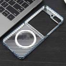 For Samsung Galaxy Z Flip6 6D Plated Carbon Fiber Clear Magsafe PC Phone Case(Dream Blue) - 3