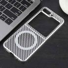 For Samsung Galaxy Z Flip5 6D Plated Carbon Fiber Clear Magsafe PC Phone Case(Starlight Silver) - 2