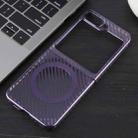 For Samsung Galaxy Z Flip5 6D Plated Carbon Fiber Clear Magsafe PC Phone Case(Aurora Purple) - 2