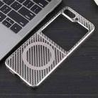 For Samsung Galaxy Z Flip5 6D Plated Carbon Fiber Clear Magsafe PC Phone Case(Titanium Grey) - 2