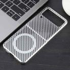 For Samsung Galaxy Z Flip4 6D Plated Carbon Fiber Clear Magsafe PC Phone Case(Starlight Silver) - 2