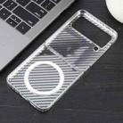 For Samsung Galaxy Z Flip4 6D Plated Carbon Fiber Clear Magsafe PC Phone Case(Starlight Silver) - 3