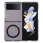 For Samsung Galaxy Z Flip4 6D Plated Carbon Fiber Clear Magsafe PC Phone Case(Aurora Purple) - 1