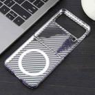 For Samsung Galaxy Z Flip4 6D Plated Carbon Fiber Clear Magsafe PC Phone Case(Aurora Purple) - 3