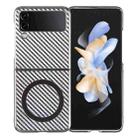 For Samsung Galaxy Z Flip4 6D Plated Carbon Fiber Clear Magsafe PC Phone Case(Titanium Grey) - 1