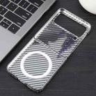 For Samsung Galaxy Z Flip4 6D Plated Carbon Fiber Clear Magsafe PC Phone Case(Titanium Grey) - 3