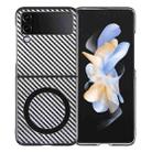 For Samsung Galaxy Z Flip4 6D Plated Carbon Fiber Clear Magsafe PC Phone Case(Starry Black) - 1