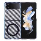 For Samsung Galaxy Z Flip4 6D Plated Carbon Fiber Clear Magsafe PC Phone Case(Dream Blue) - 1