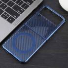 For Samsung Galaxy Z Flip4 6D Plated Carbon Fiber Clear Magsafe PC Phone Case(Dream Blue) - 2