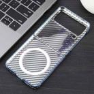 For Samsung Galaxy Z Flip4 6D Plated Carbon Fiber Clear Magsafe PC Phone Case(Dream Blue) - 3