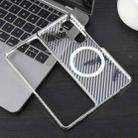 For Samsung Galaxy Z Fold5 6D Plated Carbon Fiber Clear Magsafe PC Phone Case(Starlight Silver) - 3