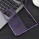 For Samsung Galaxy Z Fold5 6D Plated Carbon Fiber Clear Magsafe PC Phone Case(Aurora Purple) - 2