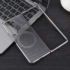 For Samsung Galaxy Z Fold5 6D Plated Carbon Fiber Clear Magsafe PC Phone Case(Titanium Grey) - 2
