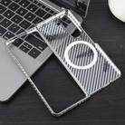 For Samsung Galaxy Z Fold5 6D Plated Carbon Fiber Clear Magsafe PC Phone Case(Titanium Grey) - 3