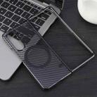 For Samsung Galaxy Z Fold5 6D Plated Carbon Fiber Clear Magsafe PC Phone Case(Starry Black) - 2