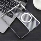For Samsung Galaxy Z Fold5 6D Plated Carbon Fiber Clear Magsafe PC Phone Case(Starry Black) - 3