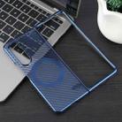 For Samsung Galaxy Z Fold5 6D Plated Carbon Fiber Clear Magsafe PC Phone Case(Dream Blue) - 2