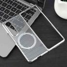 For Samsung Galaxy Z Fold4 6D Plated Carbon Fiber Clear Magsafe PC Phone Case(Starlight Silver) - 2