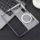 For Samsung Galaxy Z Fold4 6D Plated Carbon Fiber Clear Magsafe PC Phone Case(Aurora Purple) - 3
