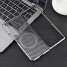 For Samsung Galaxy Z Fold4 6D Plated Carbon Fiber Clear Magsafe PC Phone Case(Titanium Grey) - 2