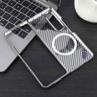 For Samsung Galaxy Z Fold4 6D Plated Carbon Fiber Clear Magsafe PC Phone Case(Titanium Grey) - 3