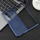 For Samsung Galaxy Z Fold4 6D Plated Carbon Fiber Clear Magsafe PC Phone Case(Dream Blue) - 2