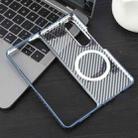 For Samsung Galaxy Z Fold4 6D Plated Carbon Fiber Clear Magsafe PC Phone Case(Dream Blue) - 3