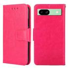 For Google Pixel 8a Crystal Texture Leather Phone Case(Rose Red) - 1