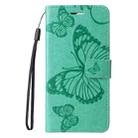 For iPhone SE 2024 3D Butterfly Embossed Pattern Flip Leather Phone Case(Green) - 2