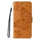 For iPhone 16 3D Butterfly Embossed Pattern Flip Leather Phone Case(Yellow) - 2
