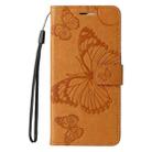 For iPhone 16 Plus 3D Butterfly Embossed Pattern Flip Leather Phone Case(Yellow) - 2