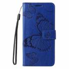 For iPhone 16 Pro Max 3D Butterfly Embossed Pattern Flip Leather Phone Case(Blue) - 2