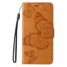 For iPhone 16 Pro Max 3D Butterfly Embossed Pattern Flip Leather Phone Case(Yellow) - 2